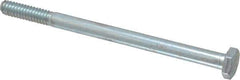 Made in USA - 1/4-20 UNC, 3-3/4" Length Under Head Hex Head Cap Screw - Partially Threaded, Grade 5 Steel, Zinc-Plated Finish, 7/16" Hex - USA Tool & Supply