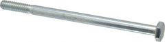 Made in USA - 1/4-20 UNC, 4" Length Under Head Hex Head Cap Screw - Partially Threaded, Grade 5 Steel, Zinc-Plated Finish, 7/16" Hex - USA Tool & Supply