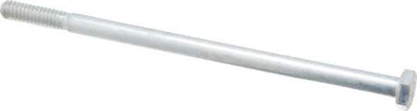 Made in USA - 1/4-20 UNC, 5" Length Under Head Hex Head Cap Screw - Partially Threaded, Grade 5 Steel, Zinc-Plated Finish, 7/16" Hex - USA Tool & Supply