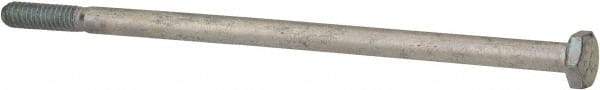 Made in USA - 1/4-20 UNC, 5-1/2" Length Under Head Hex Head Cap Screw - Partially Threaded, Grade 5 Steel, Zinc-Plated Finish, 7/16" Hex - USA Tool & Supply