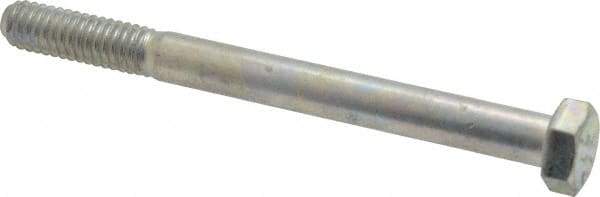 Made in USA - 5/16-18 UNC, 3-1/2" Length Under Head Hex Head Cap Screw - Partially Threaded, Grade 5 Steel, Zinc-Plated Finish, 1/2" Hex - USA Tool & Supply
