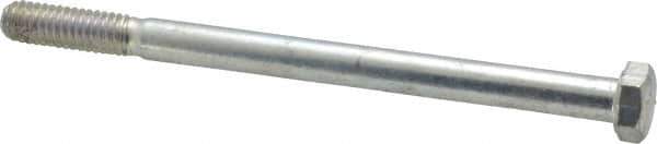 Made in USA - 5/16-18 UNC, 4-1/2" Length Under Head Hex Head Cap Screw - Partially Threaded, Grade 5 Steel, Zinc-Plated Finish, 1/2" Hex - USA Tool & Supply