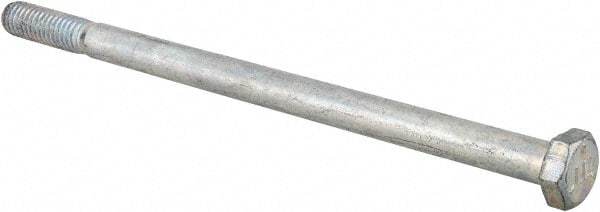 Made in USA - 5/16-18 UNC, 5-1/2" Length Under Head Hex Head Cap Screw - Partially Threaded, Grade 5 Steel, Zinc-Plated Finish, 1/2" Hex - USA Tool & Supply