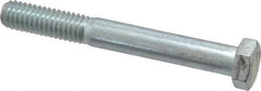Made in USA - 3/8-16 UNC, 3" Length Under Head Hex Head Cap Screw - Partially Threaded, Grade 5 Steel, Zinc-Plated Finish, 9/16" Hex - USA Tool & Supply
