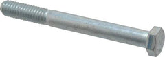 Made in USA - 3/8-16 UNC, 3-1/2" Length Under Head Hex Head Cap Screw - Partially Threaded, Grade 5 Steel, Zinc-Plated Finish, 9/16" Hex - USA Tool & Supply