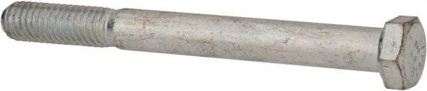 Made in USA - 3/8-16 UNC, 3-3/4" Length Under Head Hex Head Cap Screw - Partially Threaded, Grade 5 Steel, Zinc-Plated Finish, 9/16" Hex - USA Tool & Supply
