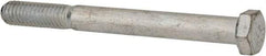 Made in USA - 3/8-16 UNC, 3-3/4" Length Under Head Hex Head Cap Screw - Partially Threaded, Grade 5 Steel, Zinc-Plated Finish, 9/16" Hex - USA Tool & Supply