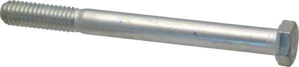 Made in USA - 3/8-16 UNC, 4" Length Under Head Hex Head Cap Screw - Partially Threaded, Grade 5 Steel, Zinc-Plated Finish, 9/16" Hex - USA Tool & Supply