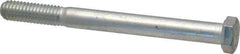 Made in USA - 3/8-16 UNC, 4" Length Under Head Hex Head Cap Screw - Partially Threaded, Grade 5 Steel, Zinc-Plated Finish, 9/16" Hex - USA Tool & Supply