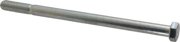 Made in USA - 3/8-16 UNC, 6" Length Under Head Hex Head Cap Screw - Partially Threaded, Grade 5 Steel, Zinc-Plated Finish, 9/16" Hex - USA Tool & Supply