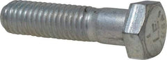 Made in USA - 1/2-13 UNC, 2" Length Under Head Hex Head Cap Screw - Partially Threaded, Grade 5 Steel, Zinc-Plated Finish, 3/4" Hex - USA Tool & Supply
