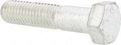 Made in USA - 1/2-13 UNC, 2-1/4" Length Under Head Hex Head Cap Screw - Partially Threaded, Grade 5 Steel, Zinc-Plated Finish, 3/4" Hex - USA Tool & Supply