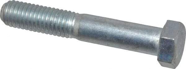 Made in USA - 1/2-13 UNC, 3" Length Under Head Hex Head Cap Screw - Partially Threaded, Grade 5 Steel, Zinc-Plated Finish, 3/4" Hex - USA Tool & Supply