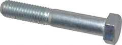 Made in USA - 1/2-13 UNC, 3" Length Under Head Hex Head Cap Screw - Partially Threaded, Grade 5 Steel, Zinc-Plated Finish, 3/4" Hex - USA Tool & Supply