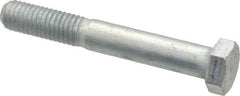 Made in USA - 1/2-13 UNC, 3-1/2" Length Under Head Hex Head Cap Screw - Partially Threaded, Grade 5 Steel, Zinc-Plated Finish, 3/4" Hex - USA Tool & Supply
