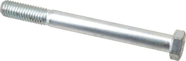 Made in USA - 1/2-13 UNC, 5" Length Under Head Hex Head Cap Screw - Partially Threaded, Grade 5 Steel, Zinc-Plated Finish, 3/4" Hex - USA Tool & Supply