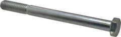 Made in USA - 1/2-13 UNC, 5-1/2" Length Under Head Hex Head Cap Screw - Partially Threaded, Grade 5 Steel, Zinc-Plated Finish, 3/4" Hex - USA Tool & Supply