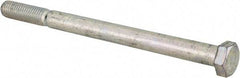 Made in USA - 1/2-13 UNC, 7" Length Under Head Hex Head Cap Screw - Partially Threaded, Grade 5 Steel, Zinc-Plated Finish, 3/4" Hex - USA Tool & Supply