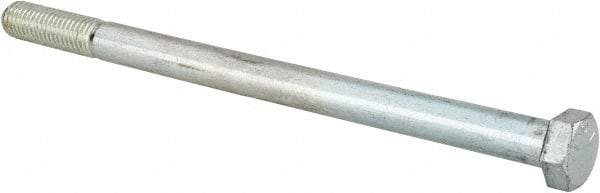 Made in USA - 1/2-13 UNC, 8" Length Under Head Hex Head Cap Screw - Partially Threaded, Grade 5 Steel, Zinc-Plated Finish, 3/4" Hex - USA Tool & Supply