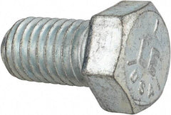 Made in USA - 9/16-12 UNC, 1" Length Under Head Hex Head Cap Screw - Fully Threaded, Grade 5 Steel, Zinc-Plated Finish, 13/16" Hex - USA Tool & Supply