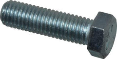 Made in USA - 9/16-12 UNC, 2" Length Under Head Hex Head Cap Screw - Fully Threaded, Grade 5 Steel, Zinc-Plated Finish, 13/16" Hex - USA Tool & Supply