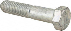Made in USA - 9/16-12 UNC, 2-3/4" Length Under Head Hex Head Cap Screw - Partially Threaded, Grade 5 Steel, Zinc-Plated Finish, 13/16" Hex - USA Tool & Supply