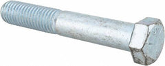 Made in USA - 9/16-12 UNC, 3-1/2" Length Under Head Hex Head Cap Screw - Partially Threaded, Grade 5 Steel, Zinc-Plated Finish, 13/16" Hex - USA Tool & Supply