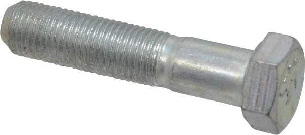 Made in USA - 3/8-24 UNF, 1-3/4" Length Under Head Hex Head Cap Screw - Partially Threaded, Grade 5 Steel, Zinc-Plated Finish, 9/16" Hex - USA Tool & Supply