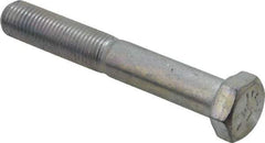 Made in USA - 3/8-24 UNF, 2-1/2" Length Under Head Hex Head Cap Screw - Partially Threaded, Grade 5 Steel, Zinc-Plated Finish, 9/16" Hex - USA Tool & Supply