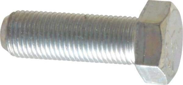 Made in USA - 1/2-20 UNF, 1-1/2" Length Under Head Hex Head Cap Screw - Fully Threaded, Grade 5 Steel, Zinc-Plated Finish, 3/4" Hex - USA Tool & Supply