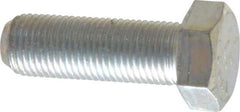 Made in USA - 1/2-20 UNF, 1-1/2" Length Under Head Hex Head Cap Screw - Fully Threaded, Grade 5 Steel, Zinc-Plated Finish, 3/4" Hex - USA Tool & Supply
