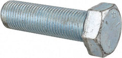 Made in USA - 1/2-20 UNF, 1-3/4" Length Under Head Hex Head Cap Screw - Fully Threaded, Grade 5 Steel, Zinc-Plated Finish, 3/4" Hex - USA Tool & Supply