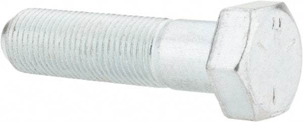 Made in USA - 1/2-20 UNF, 2" Length Under Head Hex Head Cap Screw - Partially Threaded, Grade 5 Steel, Zinc-Plated Finish, 3/4" Hex - USA Tool & Supply