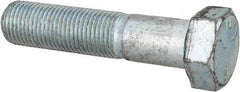 Made in USA - 1/2-20 UNF, 2-1/4" Length Under Head Hex Head Cap Screw - Partially Threaded, Grade 5 Steel, Zinc-Plated Finish, 3/4" Hex - USA Tool & Supply
