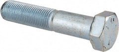 Made in USA - 1/2-20 UNF, 2-1/2" Length Under Head Hex Head Cap Screw - Partially Threaded, Grade 5 Steel, Zinc-Plated Finish, 3/4" Hex - USA Tool & Supply