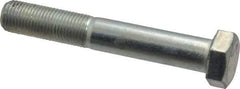 Made in USA - 1/2-20 UNF, 3-1/4" Length Under Head Hex Head Cap Screw - Partially Threaded, Grade 5 Steel, Zinc-Plated Finish, 3/4" Hex - USA Tool & Supply