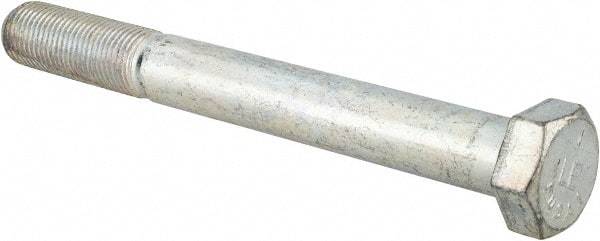 Made in USA - 1/2-20 UNF, 4-1/2" Length Under Head Hex Head Cap Screw - Partially Threaded, Grade 5 Steel, Zinc-Plated Finish, 3/4" Hex - USA Tool & Supply