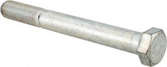 Made in USA - 1/2-20 UNF, 4-1/2" Length Under Head Hex Head Cap Screw - Partially Threaded, Grade 5 Steel, Zinc-Plated Finish, 3/4" Hex - USA Tool & Supply