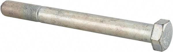 Made in USA - 1/2-20 UNF, 5" Length Under Head Hex Head Cap Screw - Partially Threaded, Grade 5 Steel, Zinc-Plated Finish, 3/4" Hex - USA Tool & Supply