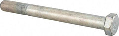 Made in USA - 1/2-20 UNF, 5" Length Under Head Hex Head Cap Screw - Partially Threaded, Grade 5 Steel, Zinc-Plated Finish, 3/4" Hex - USA Tool & Supply