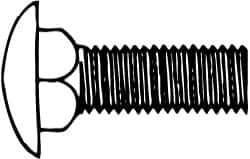 Value Collection - 5/16-18 UNC 5" Length Under Head, Standard Square Neck, Carriage Bolt - 1006-1050 Steel, Galvanized Zinc-Plated Finish - USA Tool & Supply