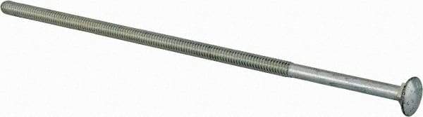 Value Collection - 1/4-20 UNC 8" Length Under Head, Standard Square Neck, Carriage Bolt - Grade 2 Steel, Zinc-Plated Finish - USA Tool & Supply