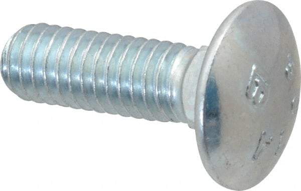 Value Collection - 5/16-18 UNC 1" Length Under Head, Standard Square Neck, Carriage Bolt - Grade 2 Steel, Zinc-Plated Finish - USA Tool & Supply