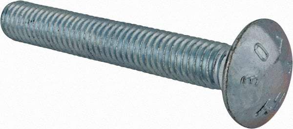 Value Collection - 3/8-16 UNC 2-3/4" Length Under Head, Standard Square Neck, Carriage Bolt - Grade 2 Steel, Zinc-Plated Finish - USA Tool & Supply