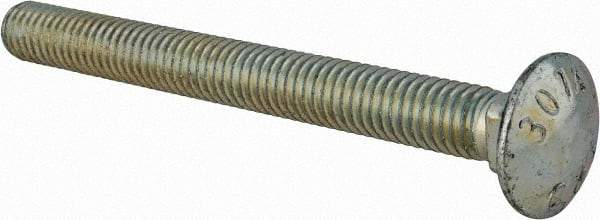 Value Collection - 3/8-16 UNC 3-3/4" Length Under Head, Standard Square Neck, Carriage Bolt - Grade 2 Steel, Zinc-Plated Finish - USA Tool & Supply