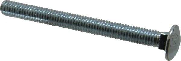 Value Collection - 3/8-16 UNC 4" Length Under Head, Standard Square Neck, Carriage Bolt - Grade 2 Steel, Zinc-Plated Finish - USA Tool & Supply