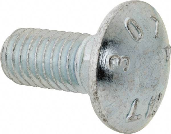 Value Collection - 7/16-14 UNC 1" Length Under Head, Standard Square Neck, Carriage Bolt - Grade 2 Steel, Zinc-Plated Finish - USA Tool & Supply