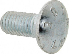 Value Collection - 7/16-14 UNC 1" Length Under Head, Standard Square Neck, Carriage Bolt - Grade 2 Steel, Zinc-Plated Finish - USA Tool & Supply