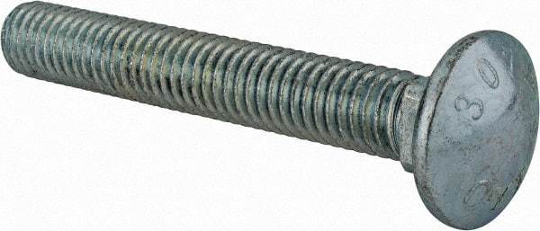 Value Collection - 7/16-14 UNC 3" Length Under Head, Standard Square Neck, Carriage Bolt - Grade 2 Steel, Zinc-Plated Finish - USA Tool & Supply