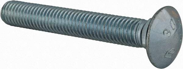 Value Collection - 1/2-13 UNC 3-1/2" Length Under Head, Standard Square Neck, Carriage Bolt - Grade 2 Steel, Zinc-Plated Finish - USA Tool & Supply